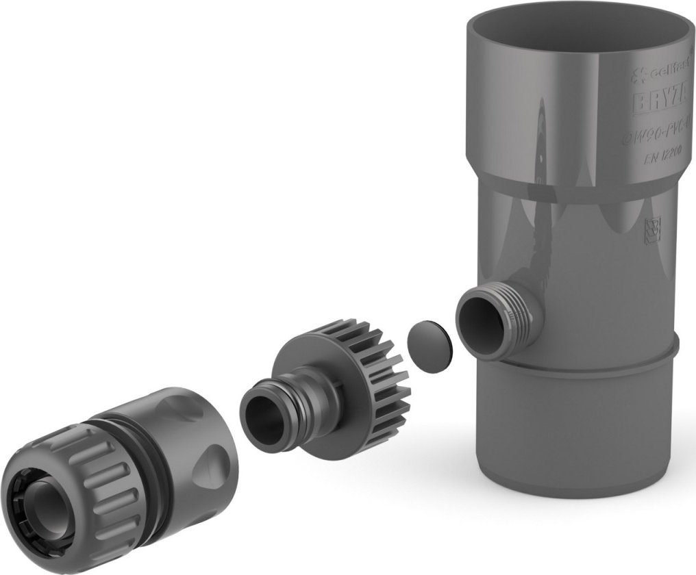 BRYZA Sběrač dešťové vody Ø 110 mm se závitem 1", Antracit RAL 7021