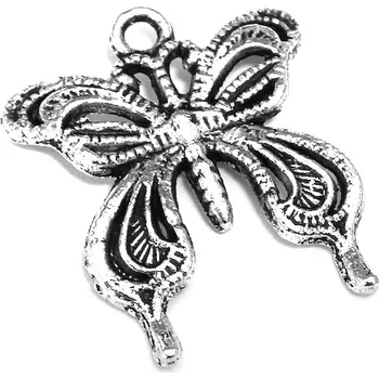 Přívěsek Kovový přívěsek, motýl, 1ks, 27 x 23 mm