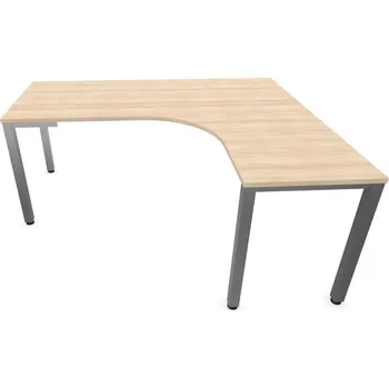 Psací stůl Stůl kancelářský ve tvaru 'L', podnoží hranaté, matné, barva akácie, pravé, š: 1800 x 1600 mm