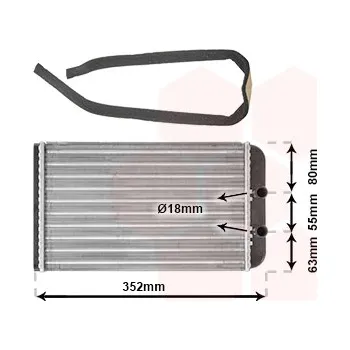 Výměník tepla, vnitřní vytápění VAN WEZEL 17006265