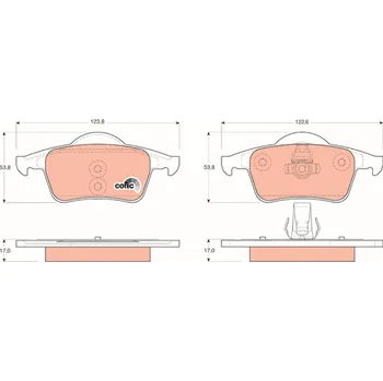 Brzdová destička Sada brzdových destiček, kotoučová brzda TRW GDB1389