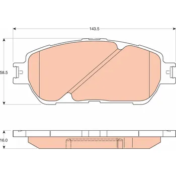 Brzdová destička Sada brzdových destiček, kotoučová brzda TRW GDB3610