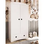 Kocot Kids Dvoudveřová šatní skříň Julia - bílá