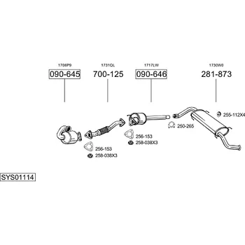 Zadní díl výfuku zadní díl výroba MTS Bosal 281873M