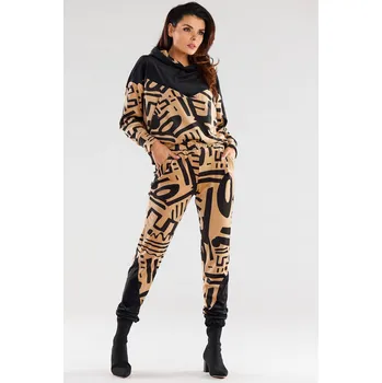 Dámské kalhoty Dámské kalhoty se vzorem A482 Barva: Béžová, Velikost: XL