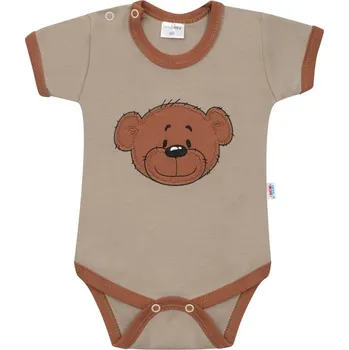 Kojenecký body Kojenecké bavlněné body s krátkým rukávem New Baby BrumBrum latte brown 74 (6-9m)
