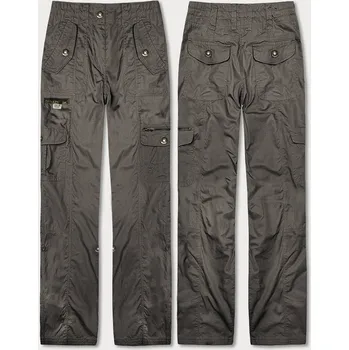 Dámské kalhoty Hnědé dámské kalhoty typu "cargo" (W369) odstíny hnědé L (40)