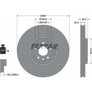 Brzdový kotouč Brzdový kotouč TEXTAR 92308105