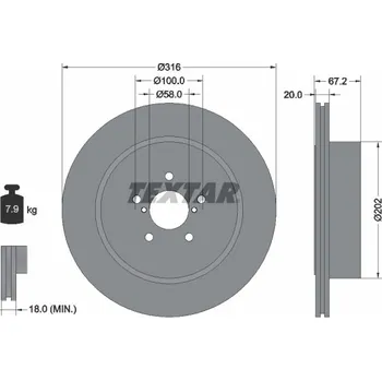 Brzdový kotouč Brzdový kotouč TEXTAR 92173703
