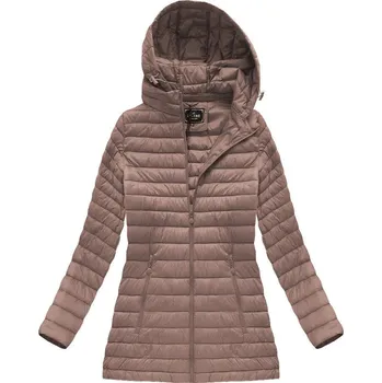 Prošívaná bunda ve starorůžové barvě s kapucí (7473-PLUS) 60