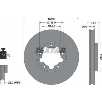 Brzdový kotouč Brzdový kotouč TEXTAR 92324003