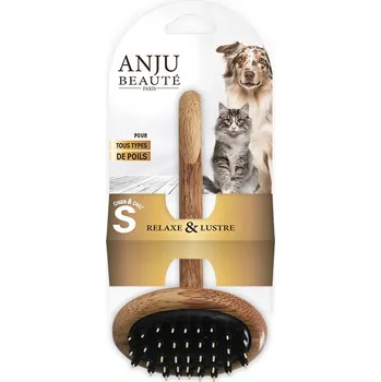 Kartáč pro zvířata Anju Beauté Masážní kartáč – lesk, relax a zdravá srst pro psy a kočky – velikost S