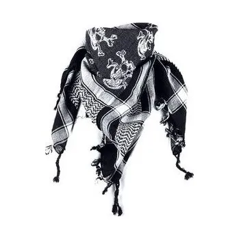 Šátek Šátek Arafat Palestina černo-bílý s lebkami