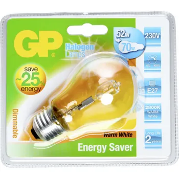 Žárovka GP Lighting Classic Halogen. A55 52W/230V E-27 tepla bila 840 lm