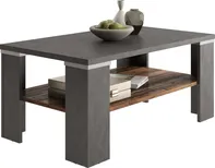 FMD Konferenční stolek s policí 100 x 60 x 46 cm šedý/hnědý