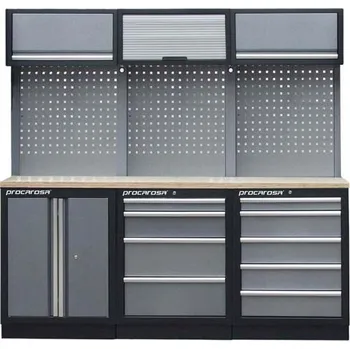 Procarosa® Sestava dílenského nábytku Procarosa PROFI TGCW-0045 Pracovní deska:: dřevěná
