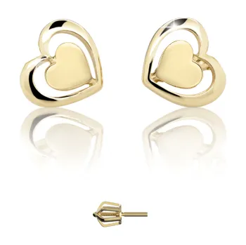 Náušnice CUTIE zlaté náušnice srdce C1604 CUC1604-30-X-X-1