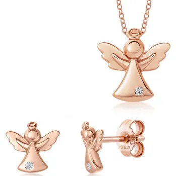 Souprava šperků SOFIA stříbrný set náušnice, přívěsek a řetízek AUSFSB1ZC0P-ZY+AUALMA2ZC0P-ZY