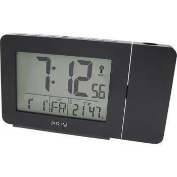 Budík Digitální budík plastový černý PRIM Radio Projection C02.4297.90
