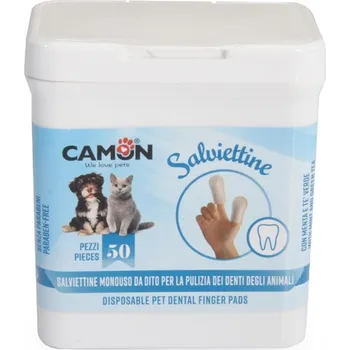 Péče o psí chrup Camon Polštářky na čištění zubů na prst 50 ks