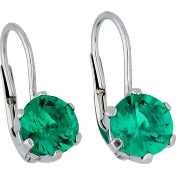 Náušnice Goldstore Stříbrné náušnice zelený synt. smaragd