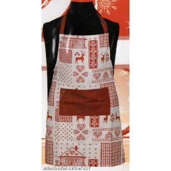 Kuchyňská zástěra ZÁSTĚRKA - ZÁSTĚRKY vánoční SOB bílo červená