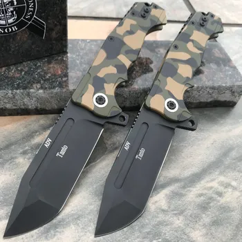 kapesní nůž Zavírací Nůž Andre De Villiers Tanto Flipper S35VN Camo Titanium Handles