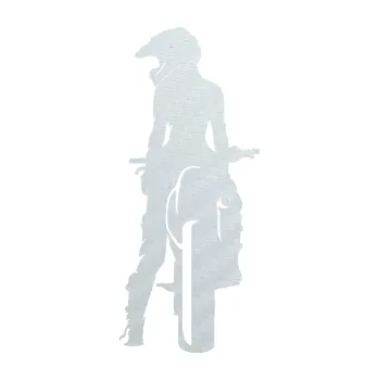 Samolepící dekorace SAMOLEPKA Motorkářka 002 levá (51 - 3D karbon bílý) NA AUTO, NÁLEPKA, FÓLIE, POLEP, TUNING, VLASTNÍ TEXT, TISK, AUTOSAMOLEPKY.cz, POLEPY, OBRÁZEK, LOGO, SAMOLEPKY