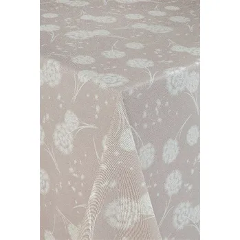 ubrus Ubrus PVC metráž pampelišky na světle hnědém podkladu