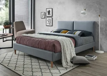 Postel Čalouněná postel Acoma 160 x 200 cm šedá/dub