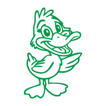 Samolepící dekorace Káčátko 002 pravá (12 - zelená) SAMOLEPKA NA AUTO, NÁLEPKA, FÓLIE, POLEP, TUNING, VLASTNÍ TEXT, TISK, AUTOSAMOLEPKY.cz, POLEPY, OBRÁZEK, LOGO, 3D STICKERS