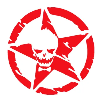 Samolepící dekorace SAMOLEPKA Hvězda army 007 levá joker (10 - červená) NA AUTO, NÁLEPKA, FÓLIE, POLEP, TUNING, VLASTNÍ TEXT, TISK, AUTOSAMOLEPKY.cz, POLEPY, OBRÁZEK, LOGO, SAMOLEPKY