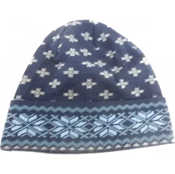 Čepice Čepice dětská zimní pletená - VLOČKY tmavě modrá - vel.56-58cm