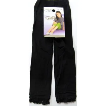 Dívčí legíny Legíny dětské punčochové ¾ KRAJKA černé-vel.116