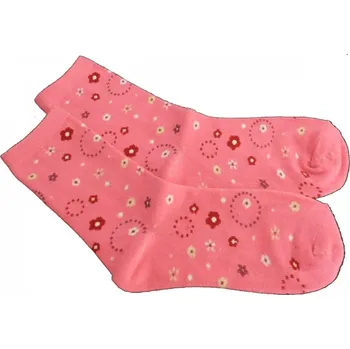 Kojenecké oblečení Ponožky dětské bavlna - KVĚTINKY růžové - vel.19-20cm