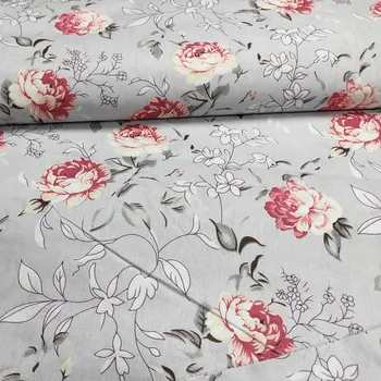 Bavlněná látka Kytíčky na Šedém