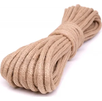 Svatební dekorace Šnůra pletená JUTOVÁ 5mm (20m/ks)