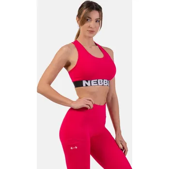 NEBBIA Sportovní podprsenka se střihem Cross Back růžová XS
