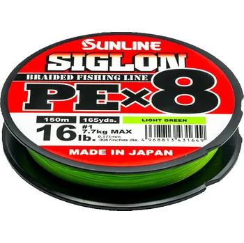 Sunline Siglon PEx8 Light Green 150m Průměr: 0.108mm/2.9kg