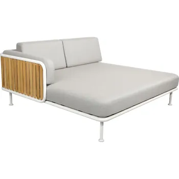 Zahradní lehátko Mindo Šedé látkové zahradní dvojlehátko No.100 Mindo, levé