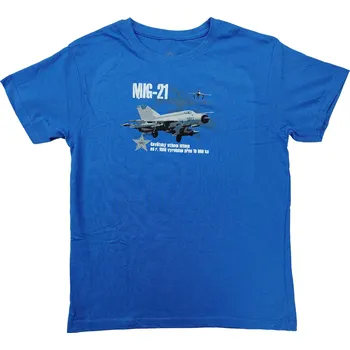 Chlapecké tričko eXc Triko dětské s potiskem MIG-21 sovětský stíhací letoun Mikojan-Gurevič modré EXC® Vyberte velikost: 134