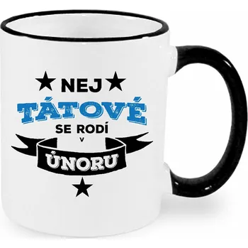Hrnek - Nej tátové se rodí v únoru Barva: Černá
