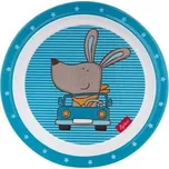 Melamin baby talířek HUGGE HUG pejsek se silikonem (21,5cm)