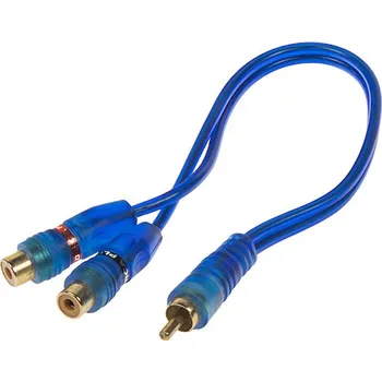 Auto elektroinstalace RCA Y audio kabel BLUE BASIC line, 2xsamice, 1xsamec, STM XS-212F