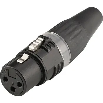 Elektrický konektor Hicon HI-X3CF-BLK XLR konektor zástrčka, rovná Pólů: 3 černá 1 ks