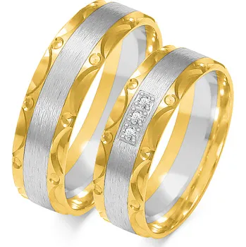 Prsten SOFIA zlatý pánský snubní prsten ZSA-230MYG+WG