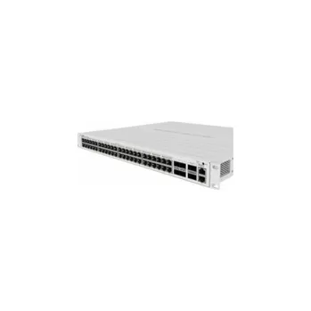 Síťový prvek MikroTik Cloud Router Switch CRS354-48P-4S+2Q+RM, 650MHz CPU, 64MB, 1x10/100, 48xGLAN(PoE), 4xSFP+, 2xQSFP, vč. L5