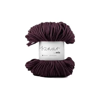 Příze Bavlněná šnůra MILA&nbsp;3&nbsp;mm - baklažán
