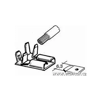 Auto elektroinstalace Neizolovaný konektor faston 6,3mm samice s bočním vývodem -100Ks