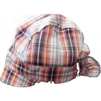 Kojenecká čepice Čepice kojenecká plátno - PIRÁT kostička červená - vel.62